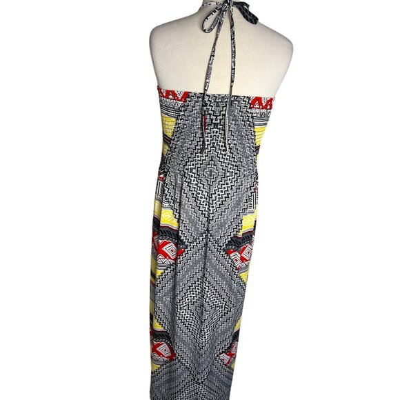 Magic beaded tube top maxi XL dress stretch geo print Y2K 70’s - Picture 6 of 10